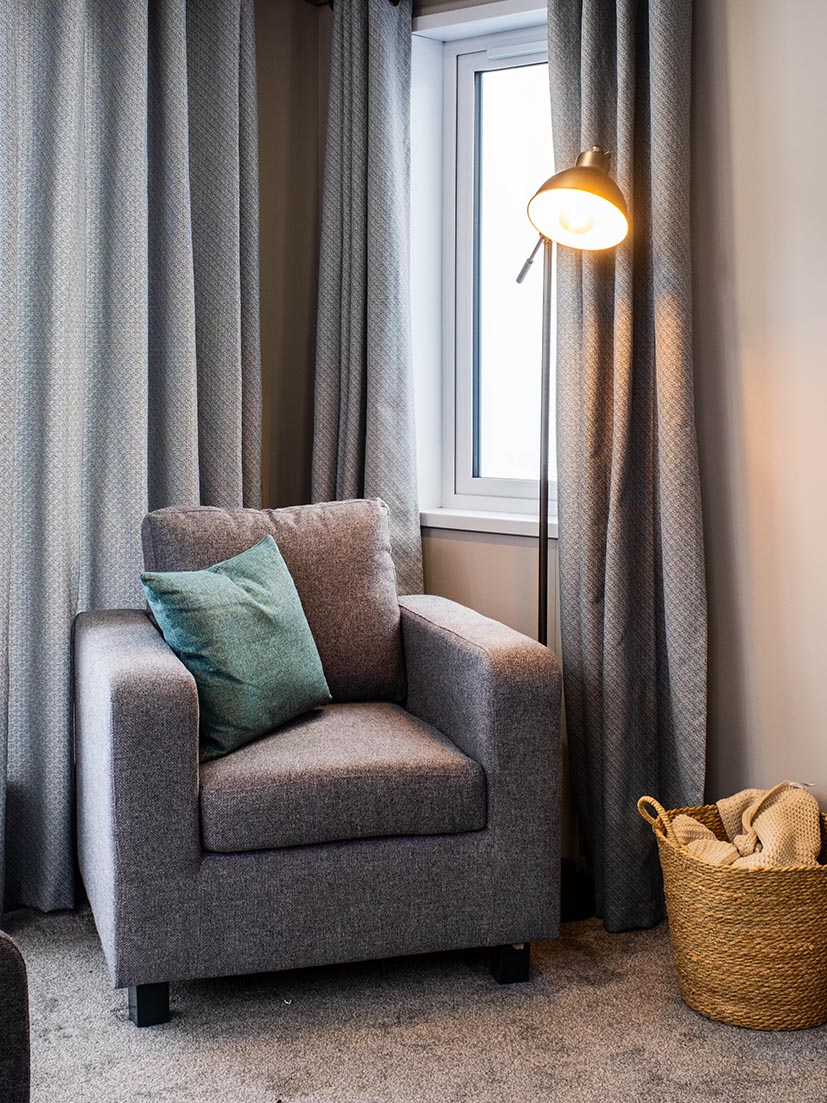 Ash Lodge spacious modern holiday lodge interior in Cumbria